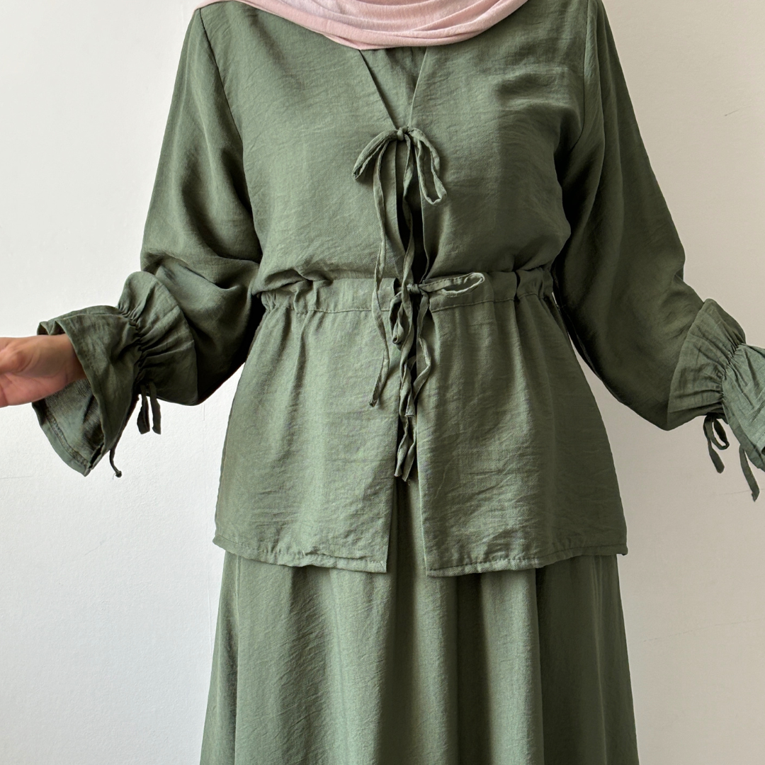 Jasmin 3-Teiler Set olive