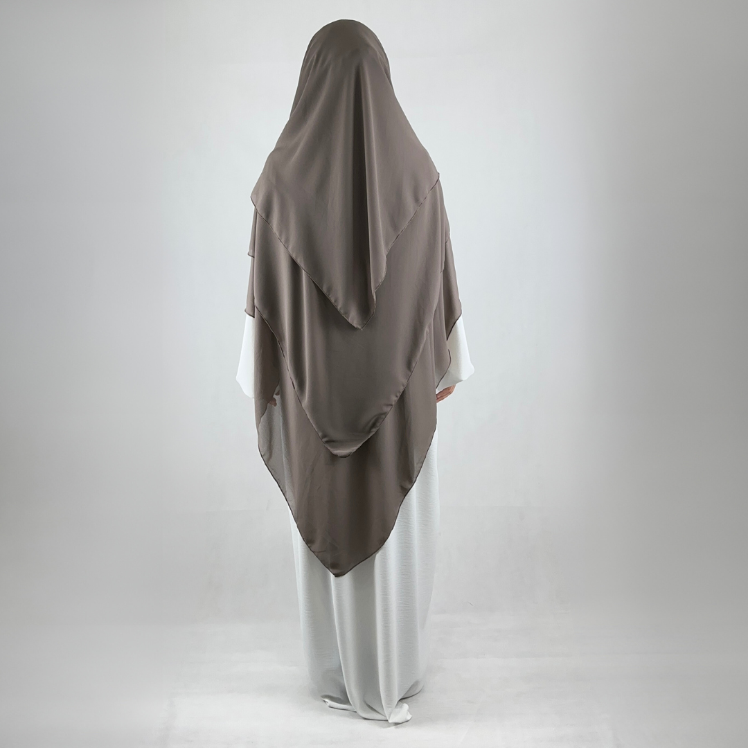 Khimar dreilagig taupe