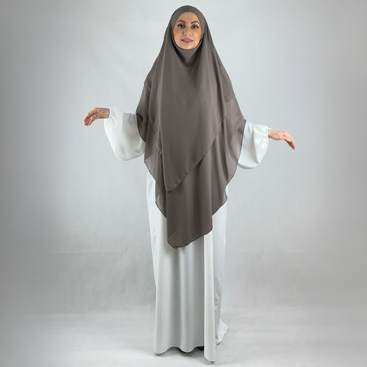 Khimar dreilagig taupe