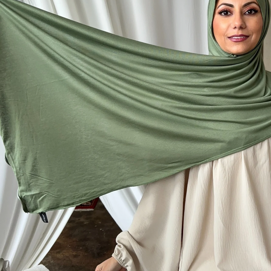 Jersey Hijab Grün mit Kringel
