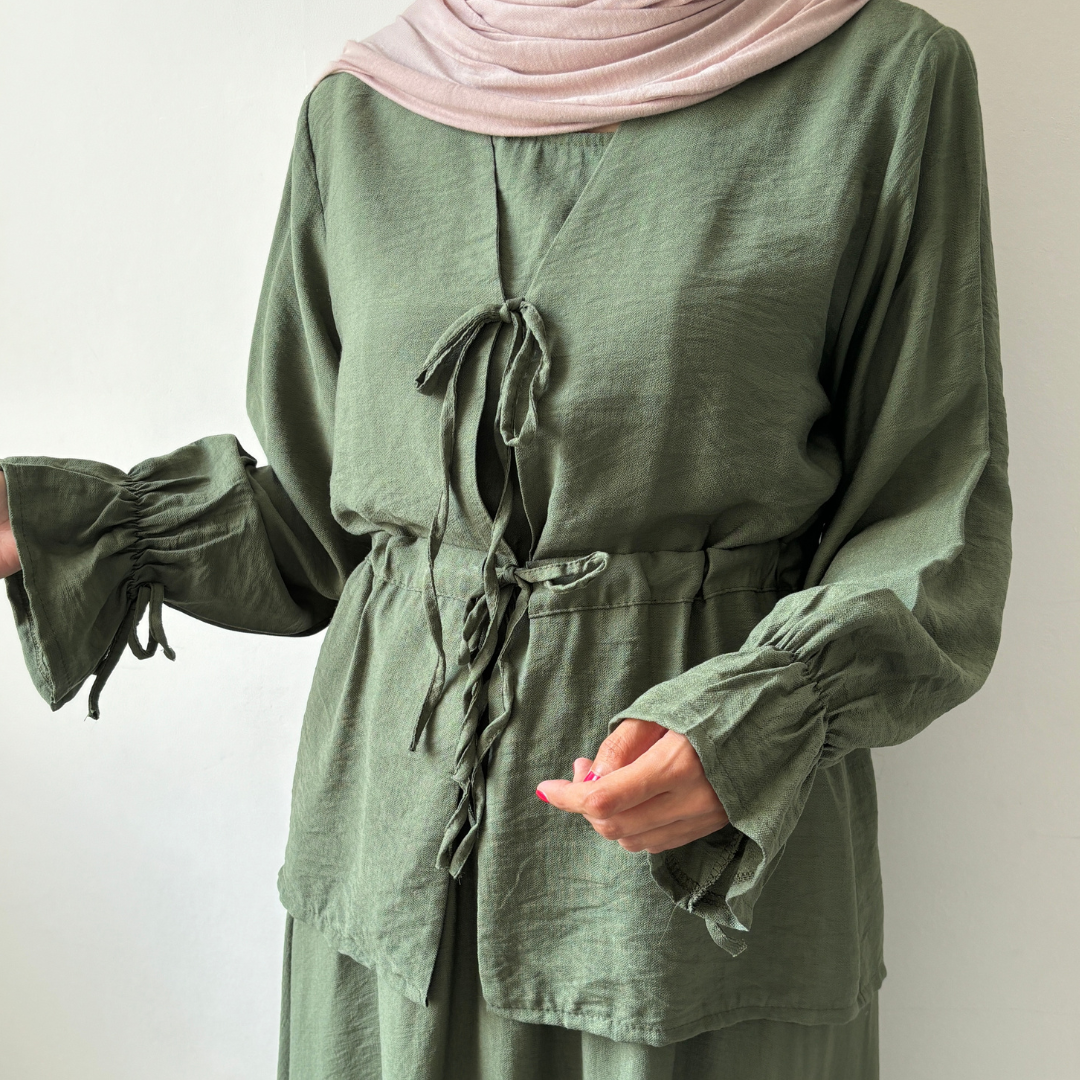 Jasmin 3-Teiler Set olive