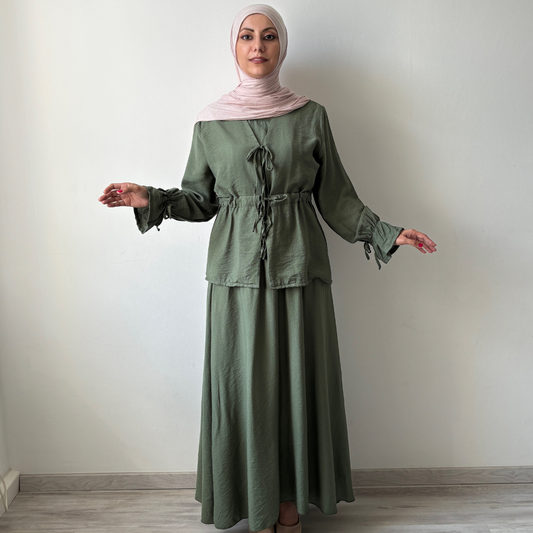 Jasmin 3-Teiler Set olive