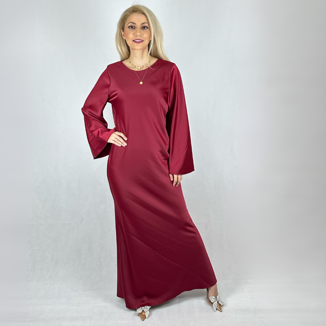 Satinkleid Bordeaux