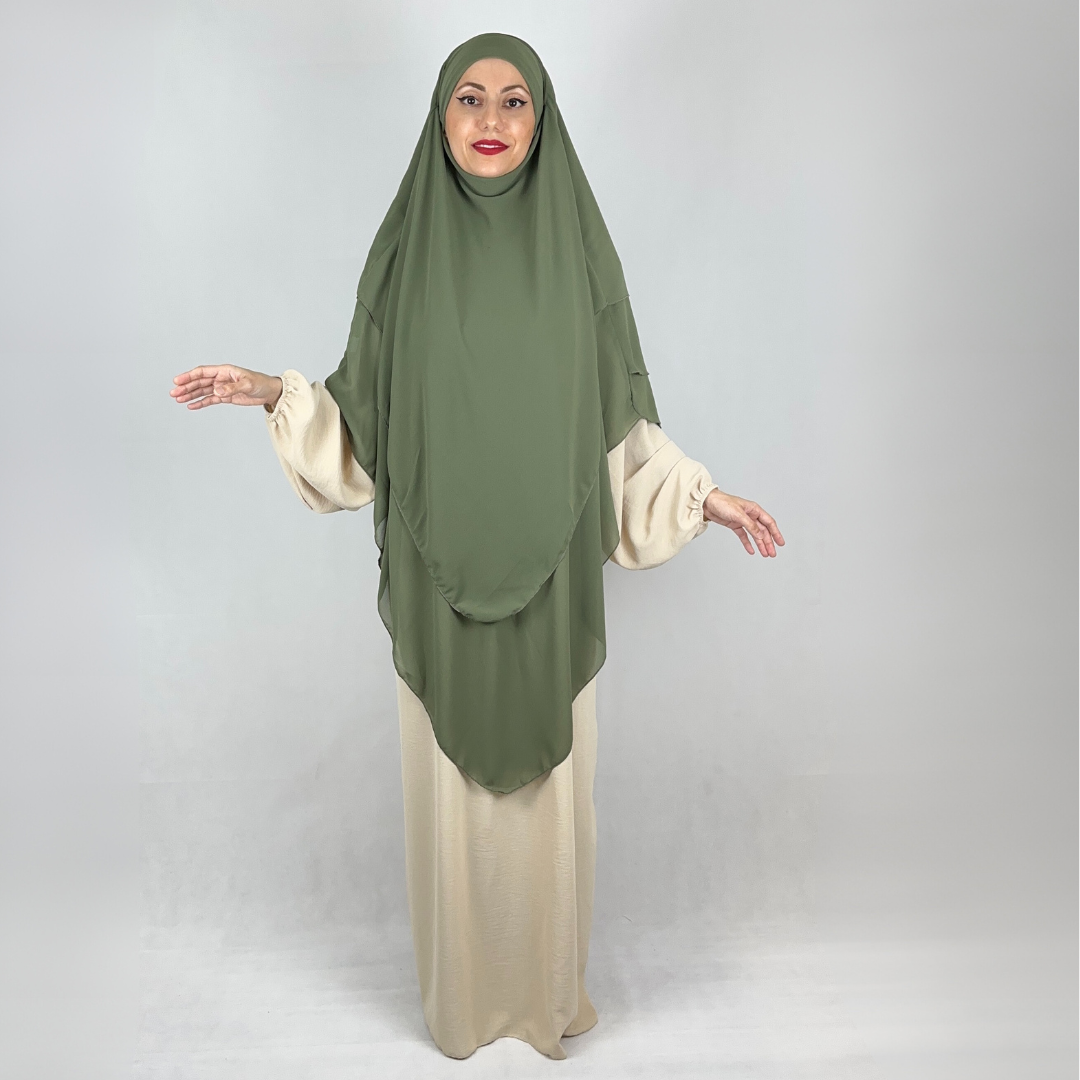 Khimar dreilagig olive