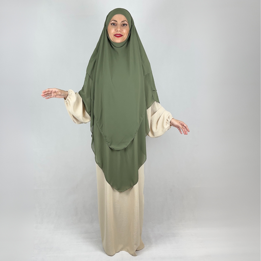 Khimar dreilagig olive