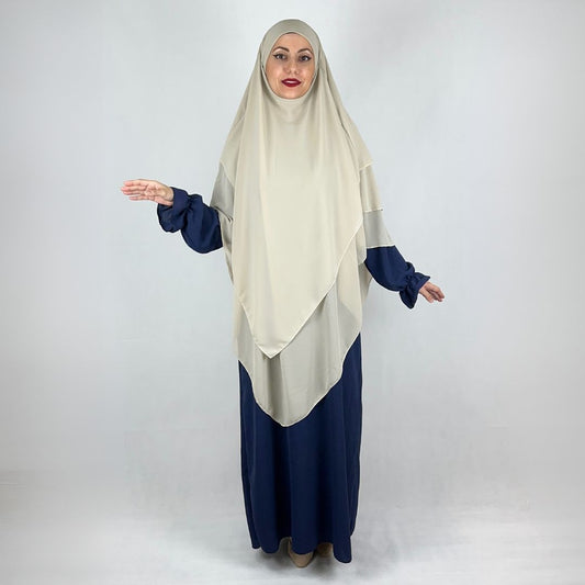 Khimar dreilagig beige