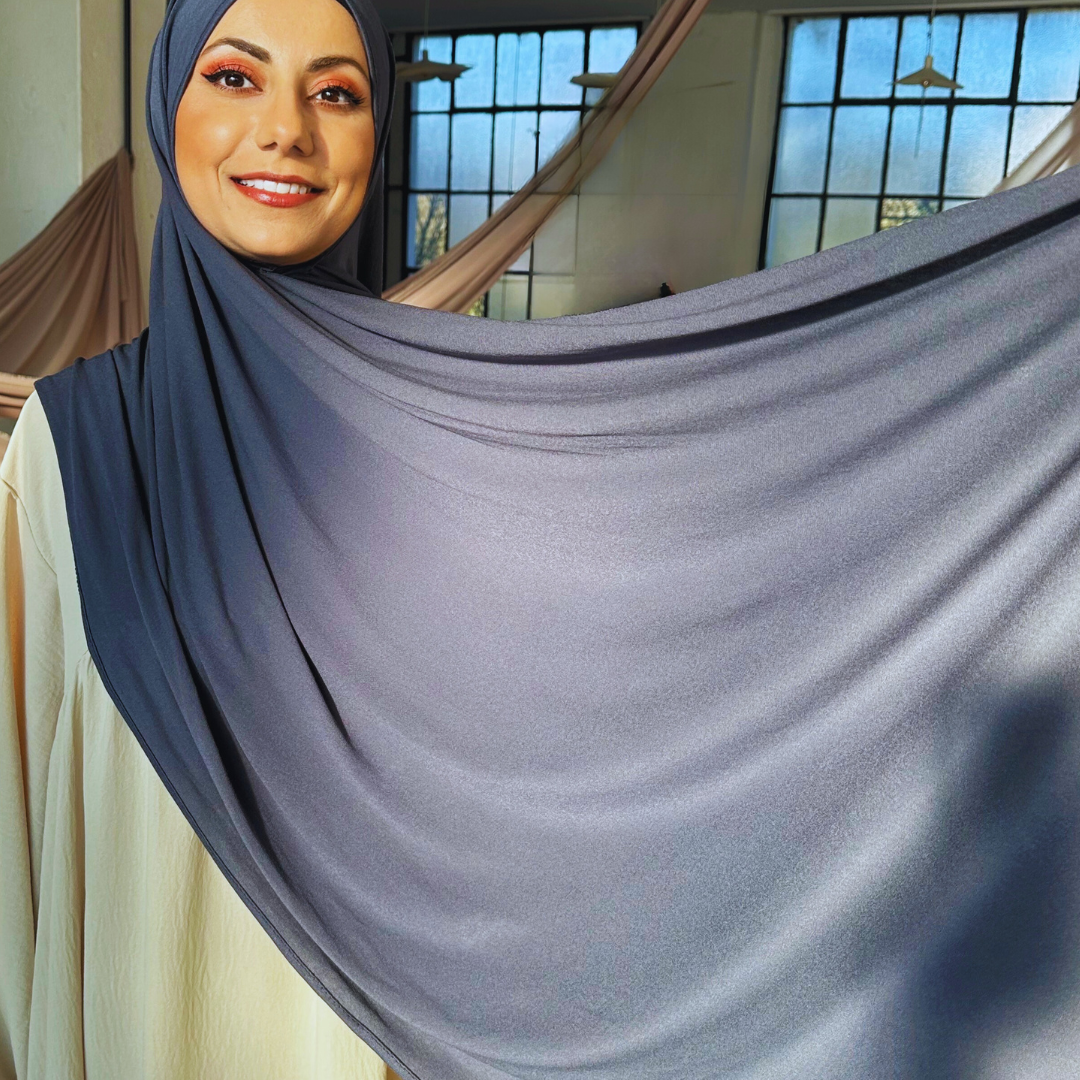 Jersey Hijab Grau