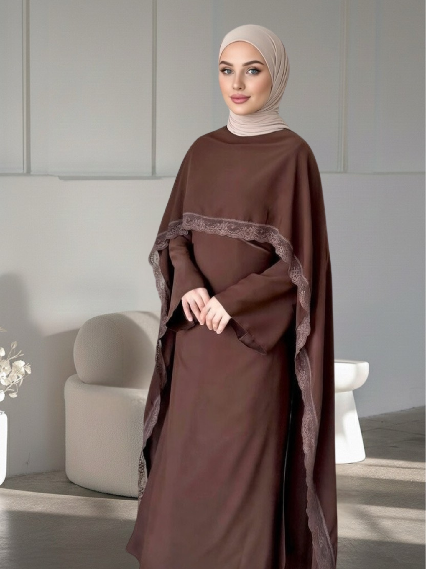 Rania Spitzen Cape Kleid